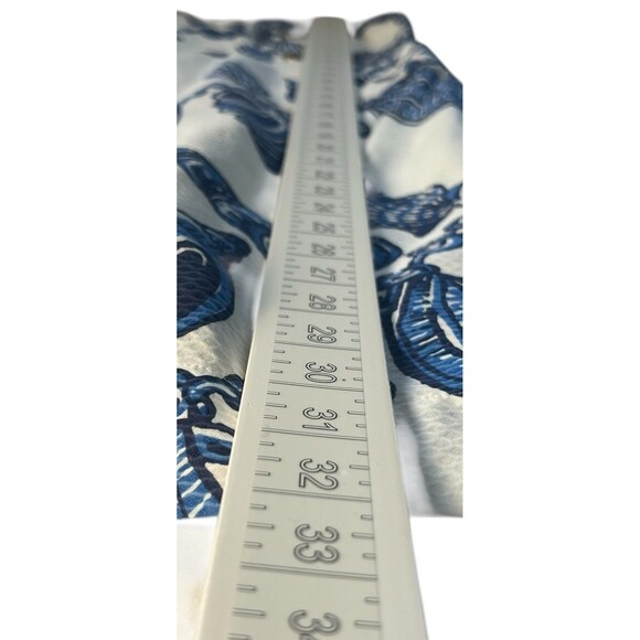 LILLY PULITZER Blue Shell Cotton White and Navy Midi Dress Size 8 - Picture 14 of 16